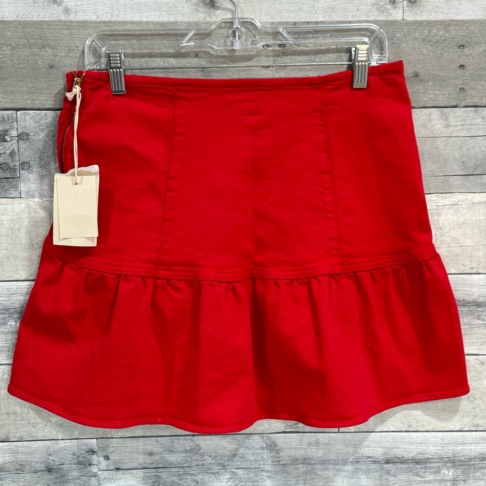 MOTHER Minx Mini Skirt in Ribbon Red - Sz - 29 NEW WITH TAG..!!
